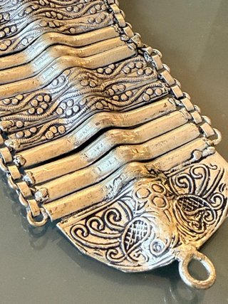 Braccialetto etnico metallo argentato