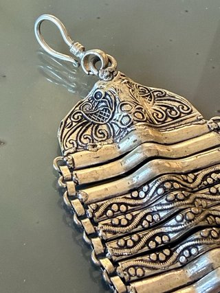 Braccialetto etnico metallo argentato