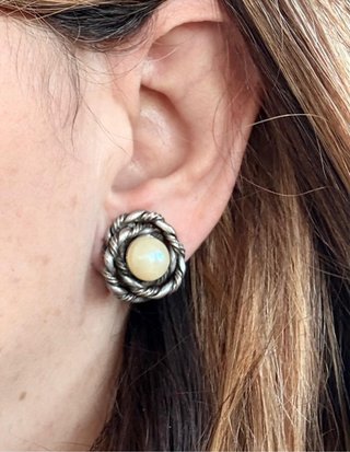 Orecchini vintage clip perle