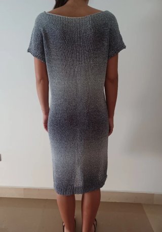 Abito in maglia cotone grigio/argento