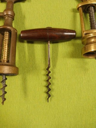 Set 3 Cavatappi Vintage Metallo Legno