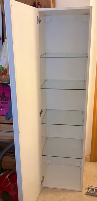 Mueble alto de baño blanco brillo