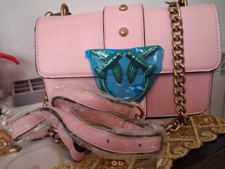 Borsa Pinko Rosa e Oro