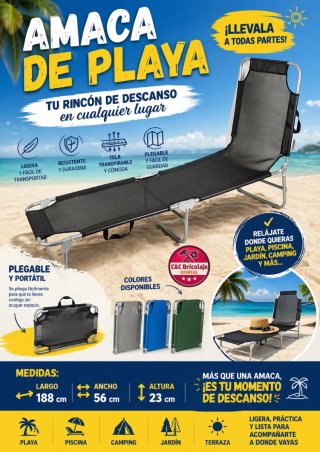 Tumbona Plegable Playa y Camping