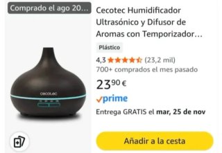 Humidificador Cecotec con 3 fragancias