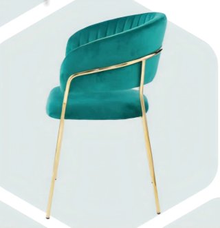 Silla terciopelo verde patas doradas o negro