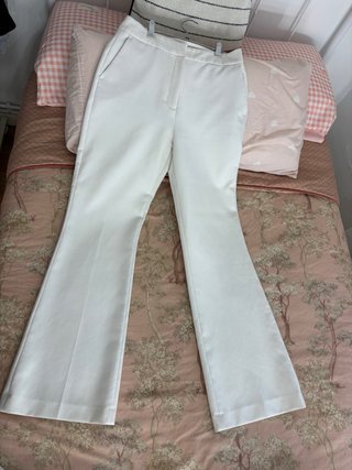 Pantalón de vestir blanco flare