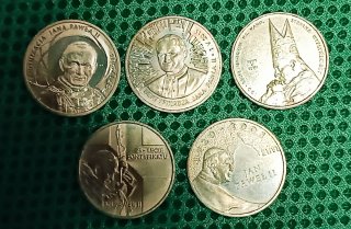 5 Monedas Polonia 2 Zloty Juan Pablo II