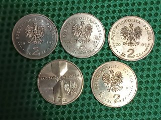 5 Monedas Polonia 2 Zloty Juan Pablo II