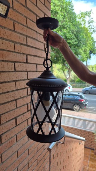 Farol de luz exterior metal y cristal
