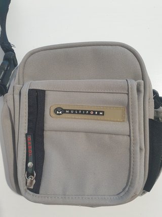 Bolso bandolera hombre gris 18x15cm