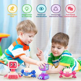 4 Juguetes Coche Bebé Cangrejo y Robot