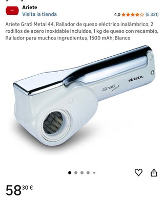 Rallador Eléctrico Ariete Grati Metal