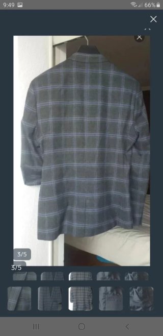 Americana ASOS cuadros azul y gris
