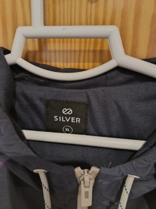 Sudadera Silver gris y morada cremallera XL