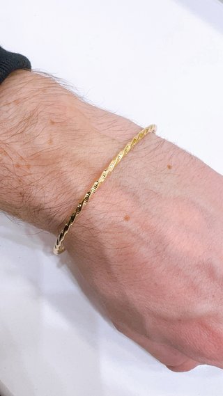 Bracciale rigido intrecciato in oro 18kt 750