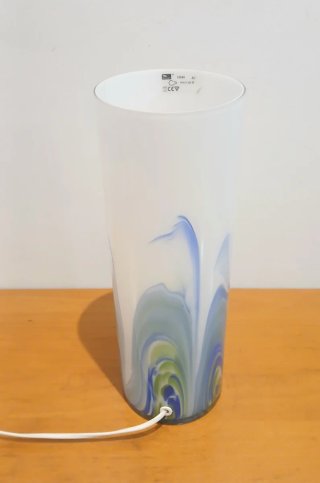 LÁMPARA MESA CRISTAL MURANO OPALINO.