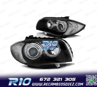 FAROS BMW E81 E87 E82 E88 OJOS ANGEL LED NEGROS