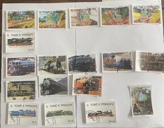 Lote 4. Sellos trenes S. Tomé e Príncipe