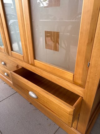 Armario/vitrina comedor madera y cristal