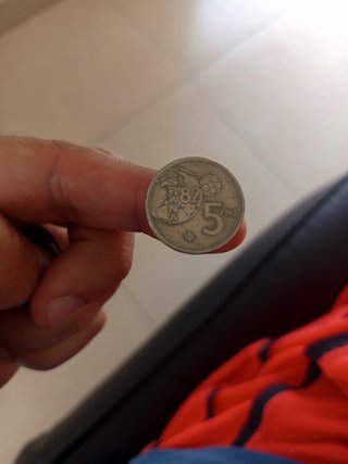 Moneda 5 pesetas España 82 futbol