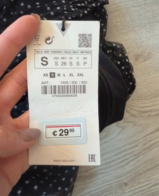 Vestido Zara lunares negro blanco corto nuevo