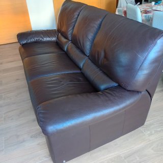 Sofá Natuzzi 3 plazas piel, laterales extensibles