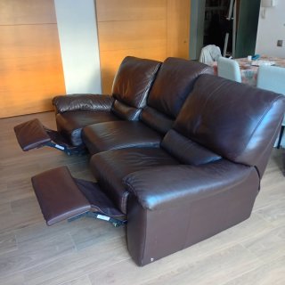 Sofá Natuzzi 3 plazas piel, laterales extensibles