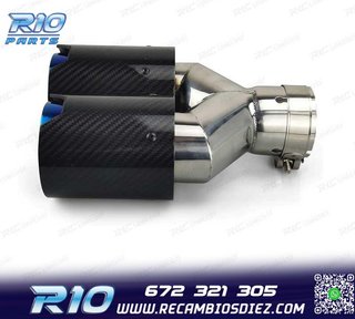 COLA ESCAPE DERECHA BMW LOOK M PERFORMANCE AZUL CARBONO