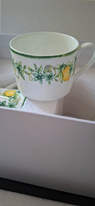 Set 2 Tazze e Piattini Dior Limoni 2 cucchiaini