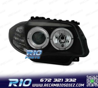FAROS BMW E81 E87 E82 E88 OJOS ANGEL FONDO NEGRO