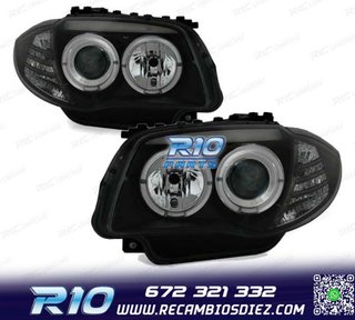 FAROS BMW E81 E87 E82 E88 OJOS ANGEL FONDO NEGRO
