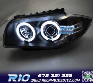 FAROS BMW E81 E87 E82 E88 OJOS ANGEL FONDO NEGRO