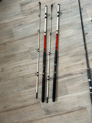 Conjunto cañas pesca embarcación