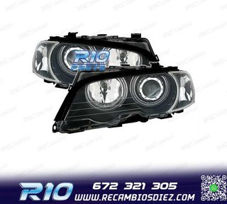 FAROS BMW E46 COUPE 99-03 OJOS ANGEL CCFL INTERMITENTES FOND
