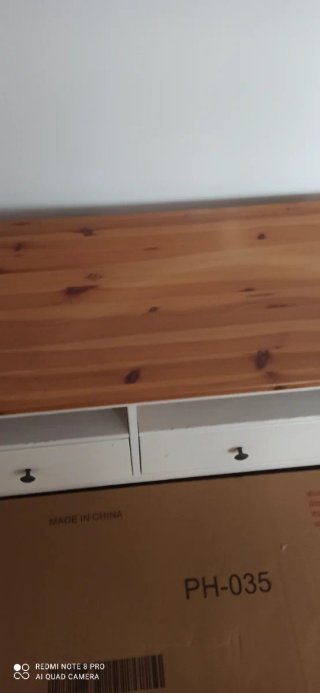 Mueble TV Ikea Blanco y Madera