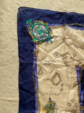 Pañuelo Seda Mapa Vintage 85x85