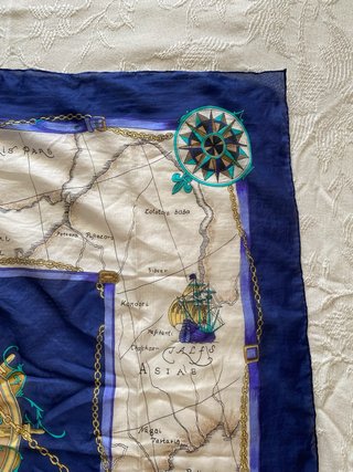 Pañuelo Seda Mapa Vintage 85x85
