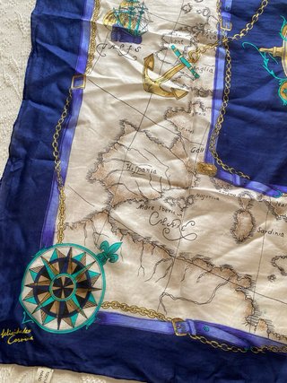 Pañuelo Seda Mapa Vintage 85x85