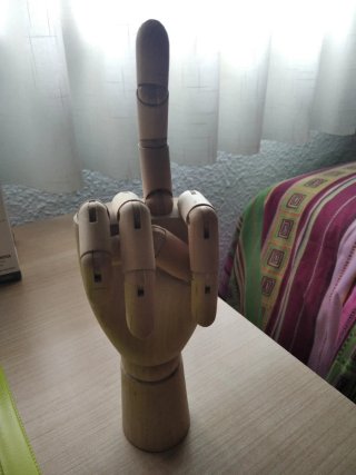 Mano articulada de madera