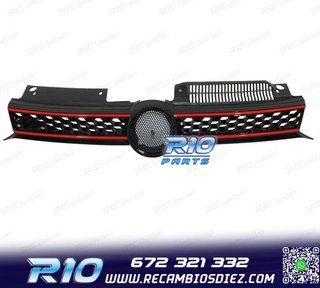 PARRILLA VOLKSWAGEN VW GOLF 6 08-12 LOOK GTI NEGRO MOLDURA R