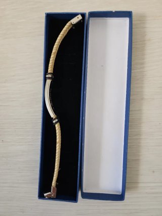 Pulsera Cuero Trenzado y Acero Inoxidable