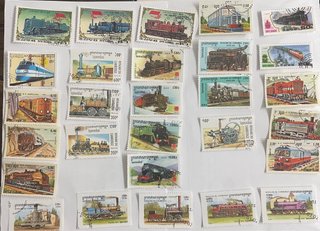 Lote 11. Sellos trenes.