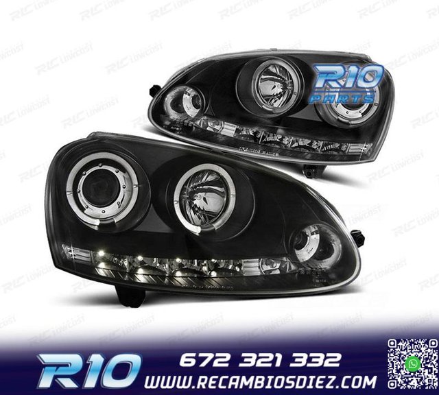 FAROS VOLKSWAGEN VW GOLF 5 03-08 JETTA 05-10 OJOS DE ANGEL L