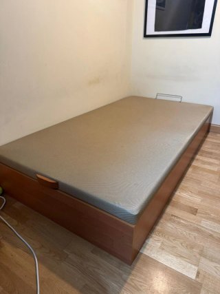 Cama 105x200cm Madera Beige/Marrón