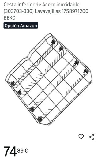 Cesta inferior lavavajillas
