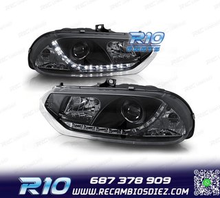 FAROS PARA ALFA ROMEO 156 97-03 LUZ DIURNA FONDO NEGRO