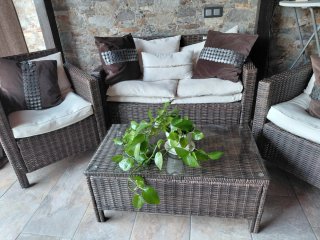 Conjunto de jardín de mimbre