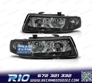 FAROS SEAT LEON TOLEDO 99-05 OJOS ANGEL FONDO NEGRO