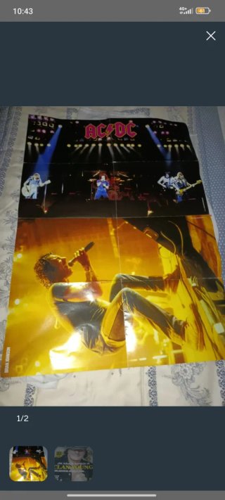 Póster Revista/ACDC y Brian Johnson